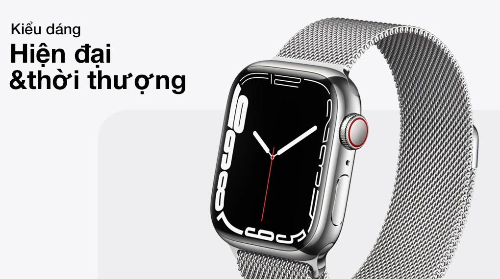 Apple Watch Series 7 - GPS + Cellular, 41mm - Vỏ Thép Dây Thép
