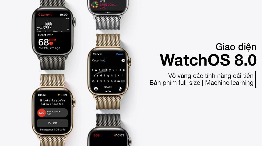 Apple Watch Series 7 - GPS + Cellular, 41mm - Vỏ Thép Dây Thép