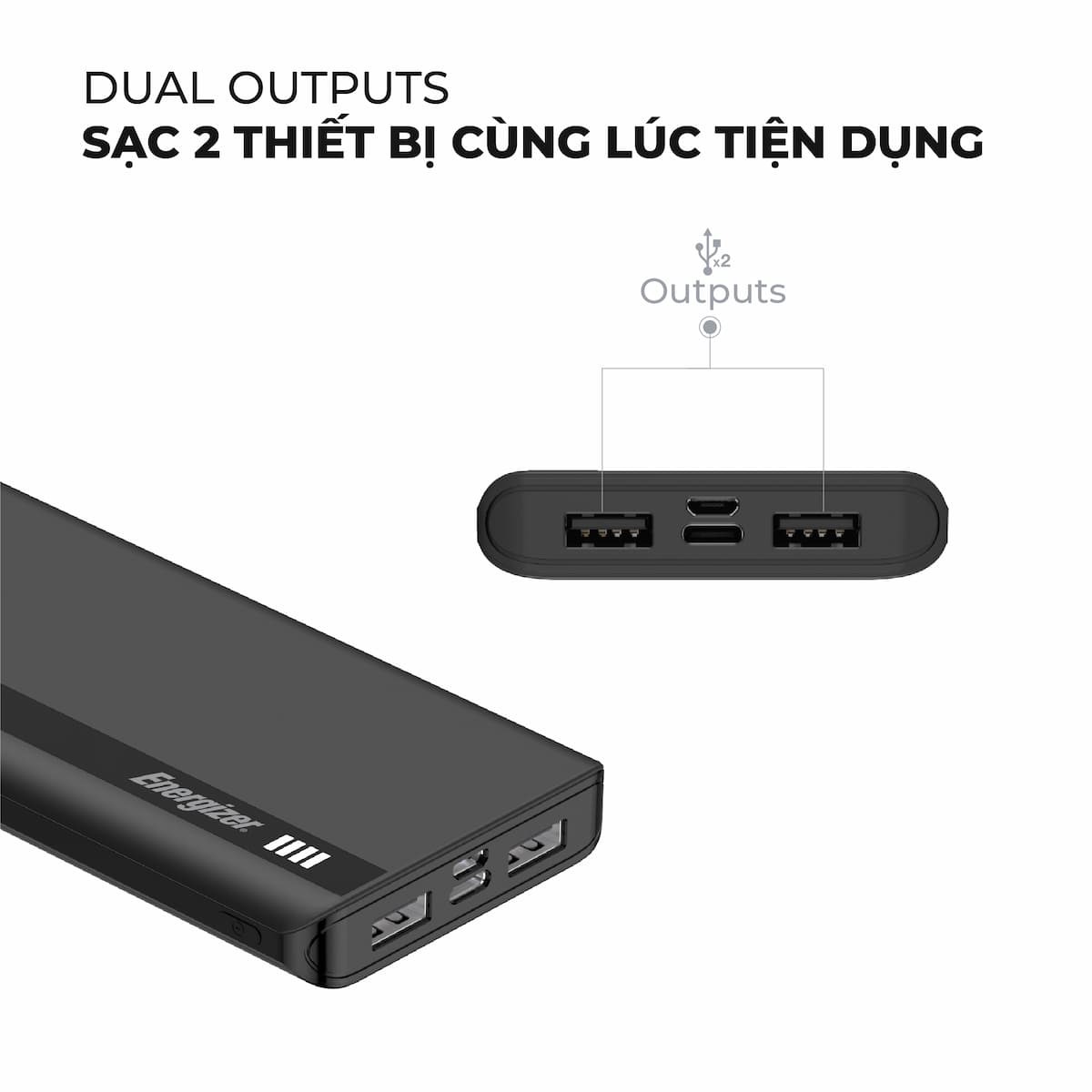 Sạc dự phòng Energizer 10,000mAh /3.7V Li-Polymer - UE10052 - Chính hãng