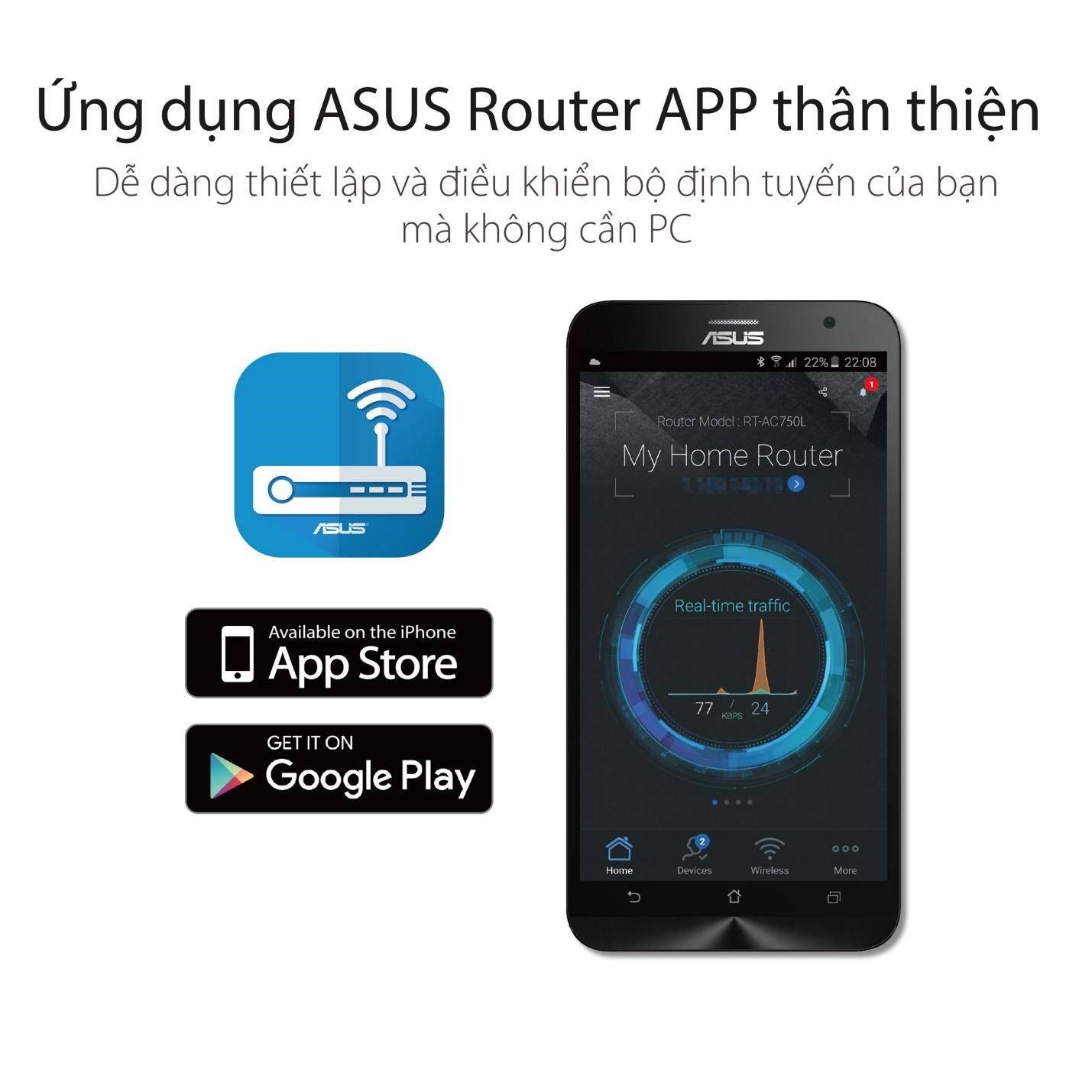 Router wifi ASUS RT-AC750L - Chính hãng