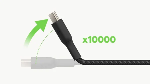 Cáp sạc nhanh USB Type C - C BOOST↑CHARGE™ Belkin 60W vỏ dù 1M - Chính Hãng