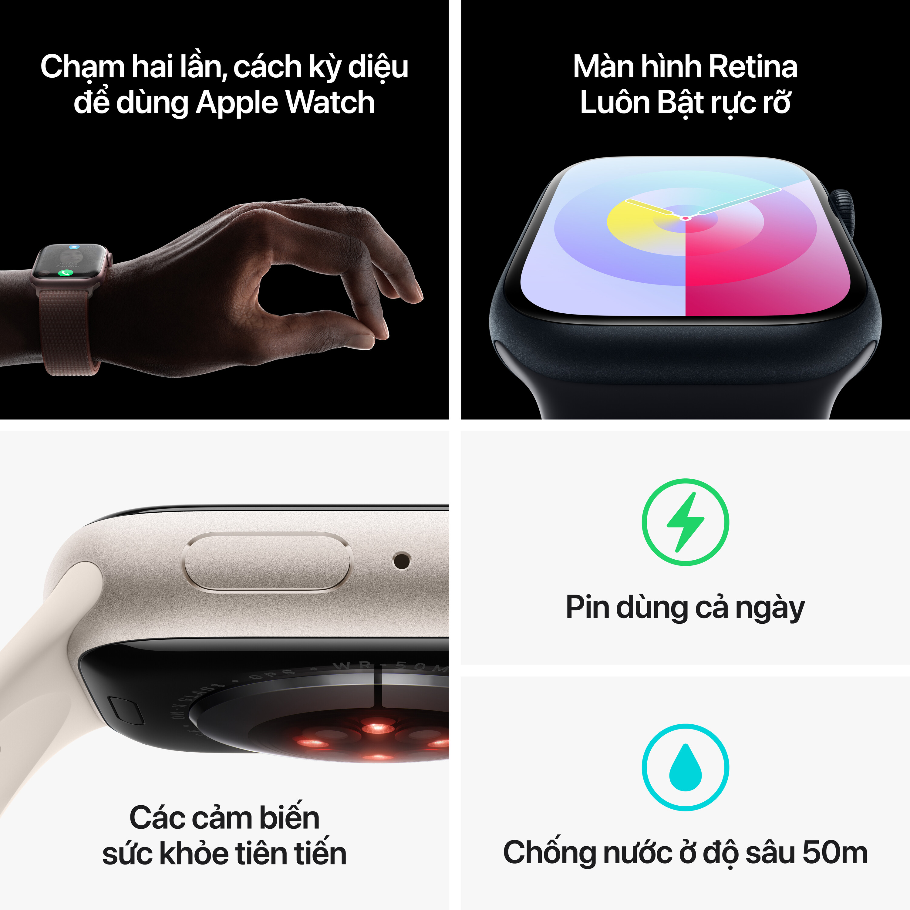 Apple Watch Series 9 - Thao tác cử chỉ tay hoàn toàn mới là Double Tap