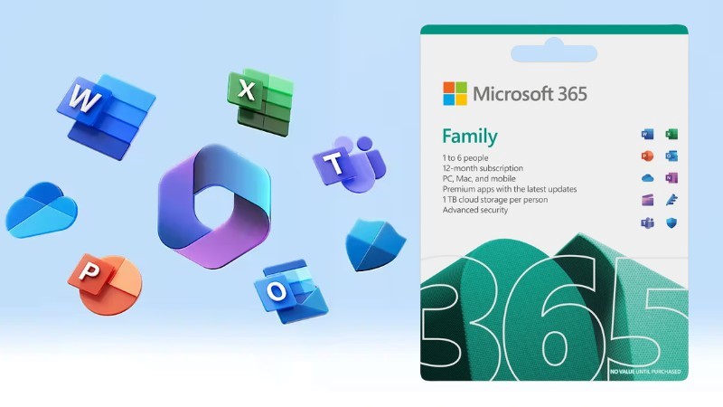 Microsoft Office 365 Family + AI Copilot (12 tháng X 6 User)