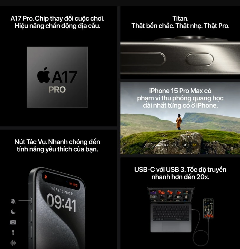 iPhone 15 Pro Max 256GB - Chính hãng VN/A