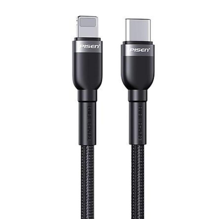 Pisen Zinc Alloy Braided 1m cáp sạc bọc dù độ bền cao