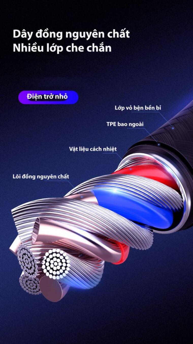 Pisen Zinc Alloy Braided 1m cấu tạo chắc chắn