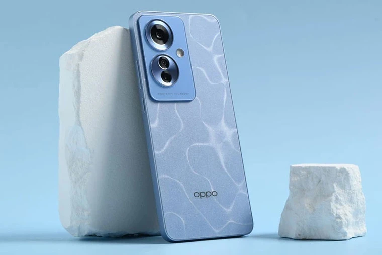 OPPO Reno11 F 5G Camera chính 64MP, camera góc rộng 8MP và camera macro 2MP.