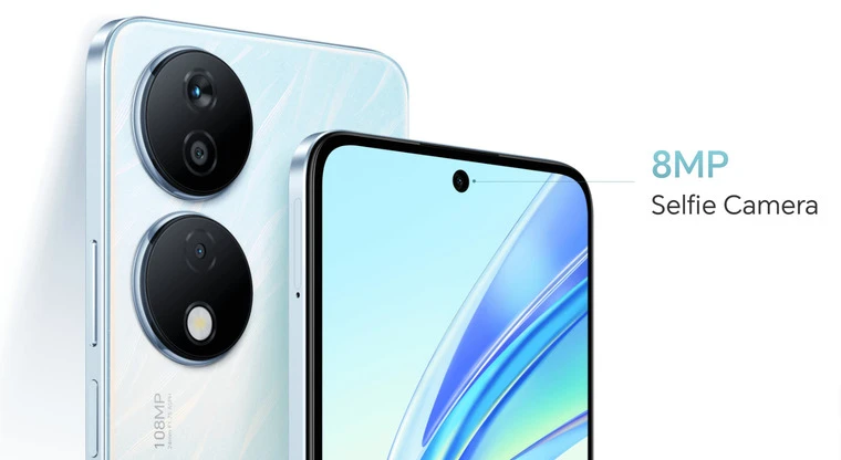 Honor X7b 3 camera, độ phân giải 108MP, camera selfie 8MP.