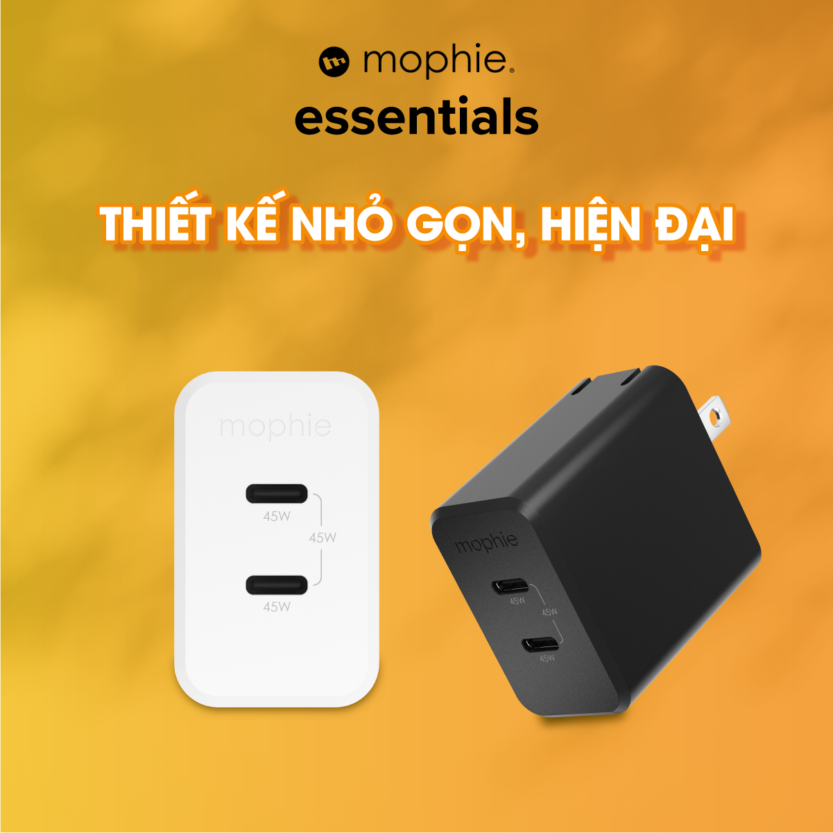Sạc Mophie Essentials PD 45W 2C GaN