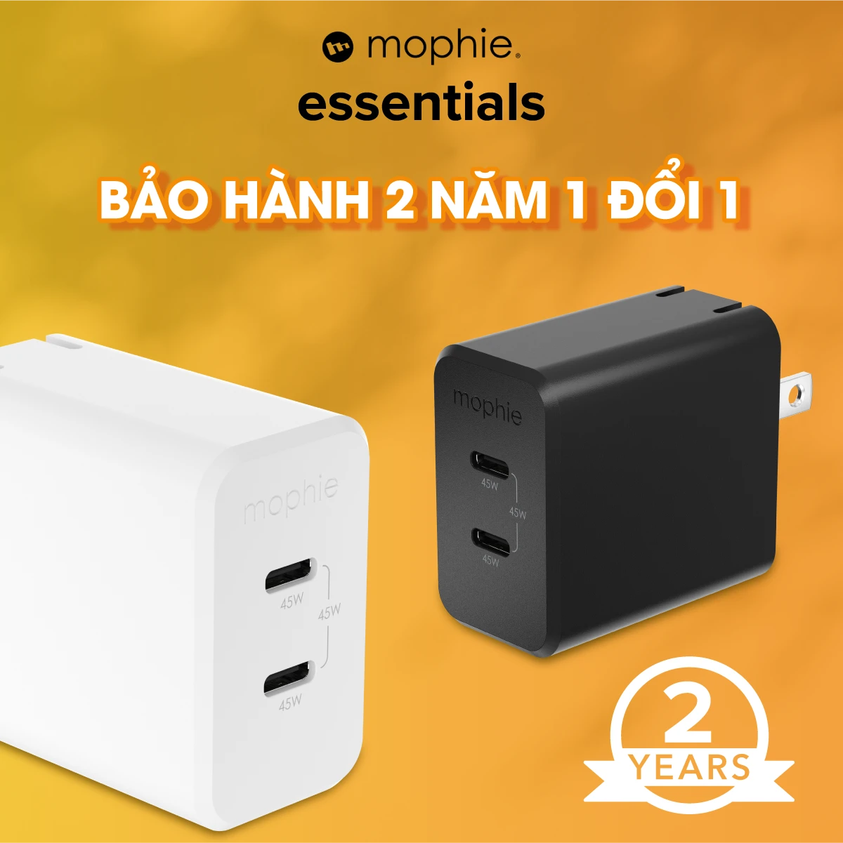 Sạc Mophie Essentials PD 45W 2C GaN