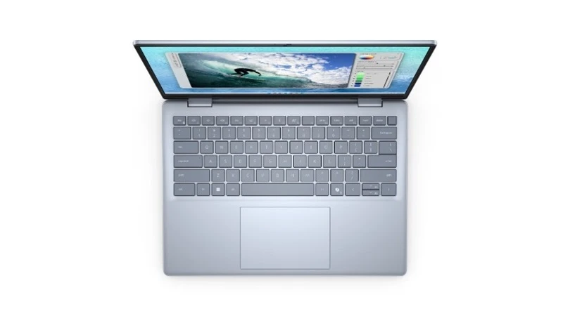 Dell Inspiron 14 trang bị bàn phím AI iceblue. Dell Inspiron 14 trang bị bàn phím AI iceblue.