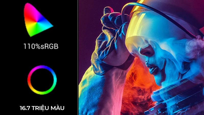 Thiết kế với dải màu 110% sRGB. Thiết kế với dải màu 110% sRGB.