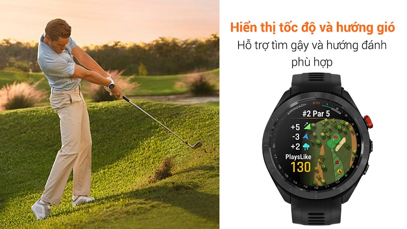 Hiển thị tốc độ và hướng gió.