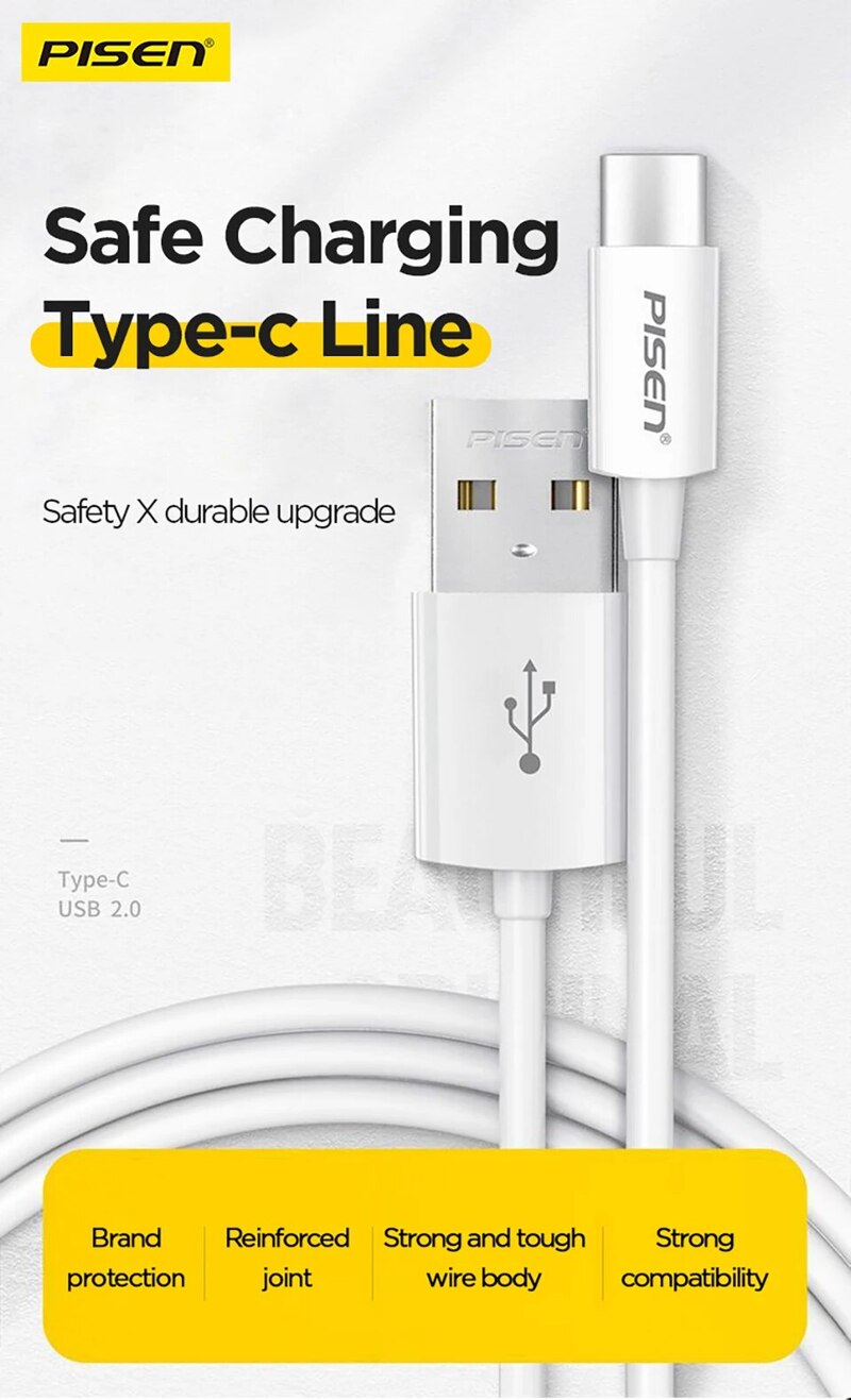 Cáp Pisen-Mr White type-C USB-A.