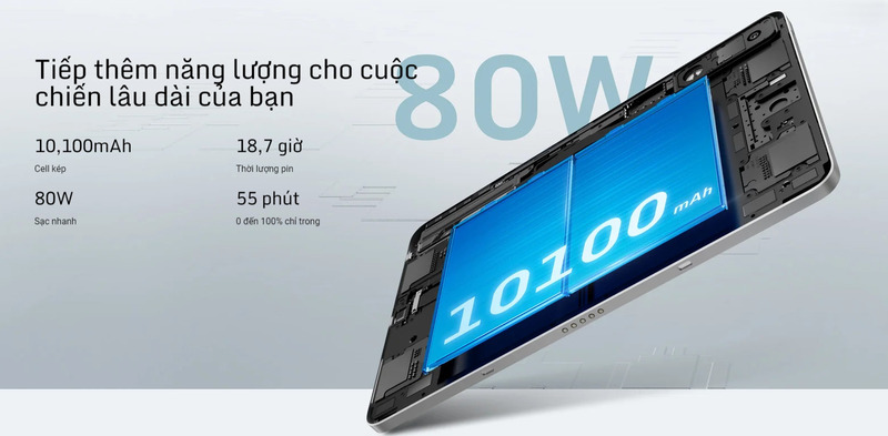 Dung lượng pin lớn.