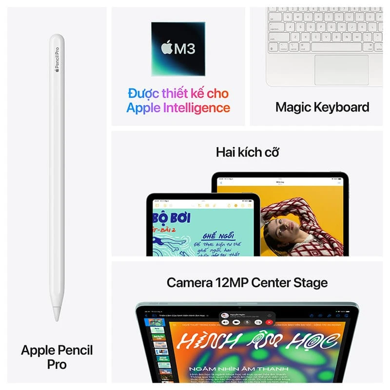 iPad Air M3 11 inch Wi-Fi có camera sau 12MP với khẩu độ f/1.8 giúp chụp ảnh rõ nét, cải thiện chất lượng trong điều kiện thiếu sáng iPad Air M3 11 inch Wi-Fi có camera sau 12MP với khẩu độ f/1.8 giúp chụp ảnh rõ nét, cải thiện chất lượng trong điều kiện thiếu sáng