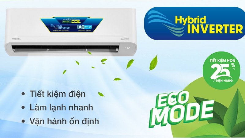 Máy lạnh Toshiba được tích hợp công nghệ tiết kiệm điện tiên tiến, nổi bật với hệ thống Hybrid Inverter độc quyền