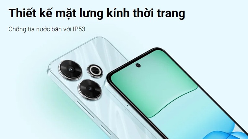 Xiaomi Redmi 13 được hoàn thiện với mặt lưng kính nhưng được xử lý bóng mượt, tạo cảm giác như một sản phẩm cao cấp