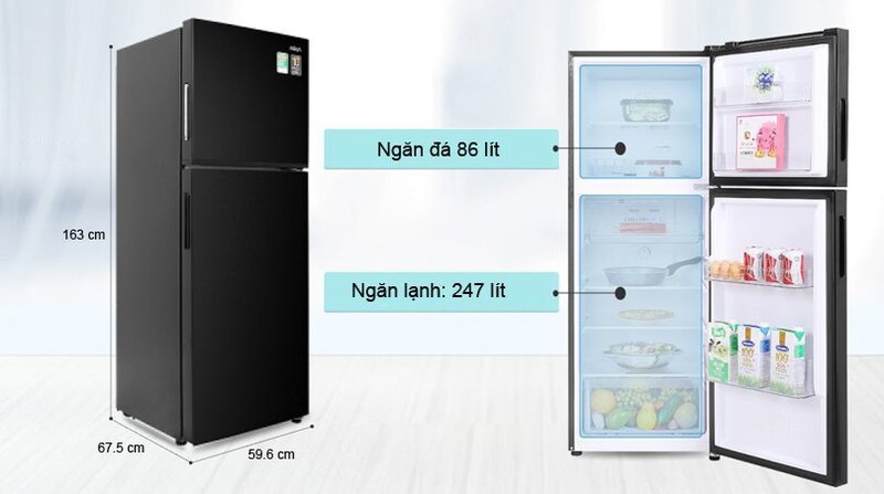 Dung tích sử dụng 333 lít.