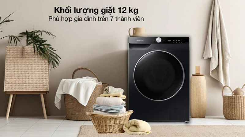 Khối lượng giặt lớn 12 kg Khối lượng giặt lớn 12 kg