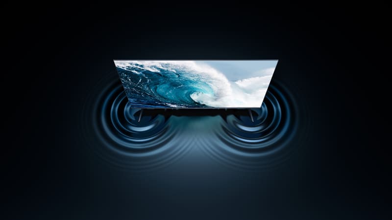 Xiaomi Google Tivi QLED A PRO 2026 L32MB-APSEA được trang bị hệ thống âm thanh kép 2 loa công suất 10W mỗi loa