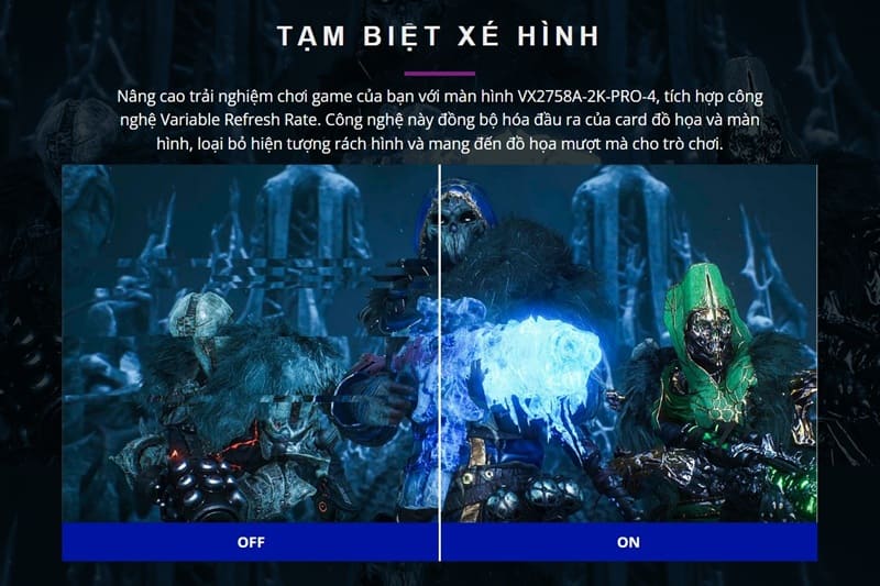 Công nghệ đồng bộ khung hình FreeSync và tương thích G-Sync trên màn hình ViewSonic VX2758A-2K-PRO-4