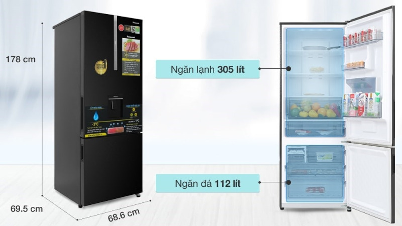 Tổng dung tích 417 lít
