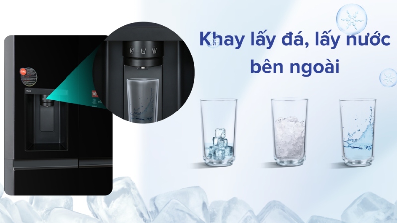 Lấy nước bên ngoài tủ tiện lợi