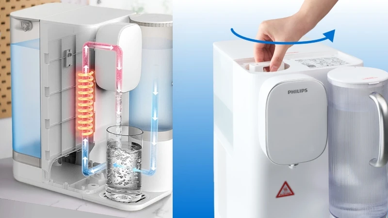 5 mức nhiệt độ với 2 loại nước nóng lạnh 5 mức nhiệt độ với 2 loại nước nóng lạnh