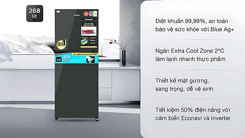 Giá tham khảo của tủ lạnh Panasonic Inverter 268 lít