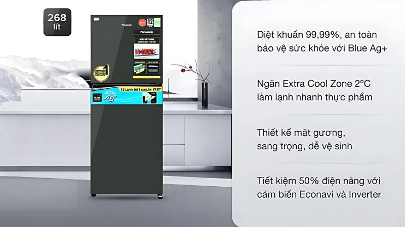 Giá tham khảo của tủ lạnh Panasonic Inverter 268 lít Giá tham khảo của tủ lạnh Panasonic Inverter 268 lít