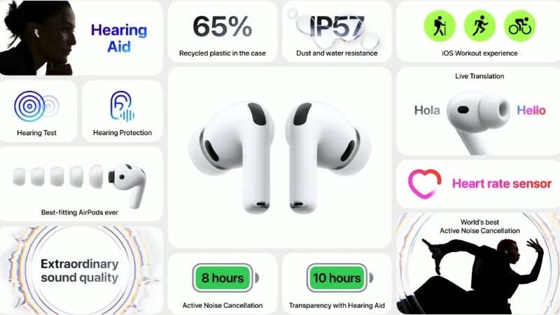 AirPods Pro 3 là mẫu tai nghe Bluetooth cao cấp mới nhất từ Apple, được trang bị công nghệ Chủ Động Khử Tiếng Ồn (ANC) thế hệ mới