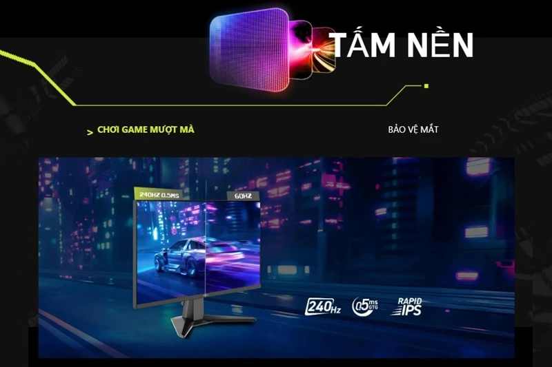 Sở hữu tần số quét 240Hz. Sở hữu tần số quét 240Hz.