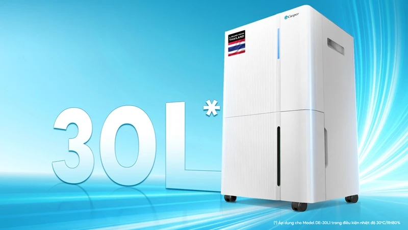 Công suất hút ẩm mạnh mẽ lên tới 30L. Công suất hút ẩm mạnh mẽ lên tới 30L.