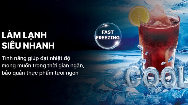 Công nghệ làm lạnh nhanh đảm bảo cho thực phẩm.