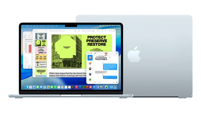 MacBook Air M5 được trang bị camera 12MP Center Stage + Desk View, phù hợp học online và gọi video MacBook Air M5 được trang bị camera 12MP Center Stage + Desk View, phù hợp học online và gọi video