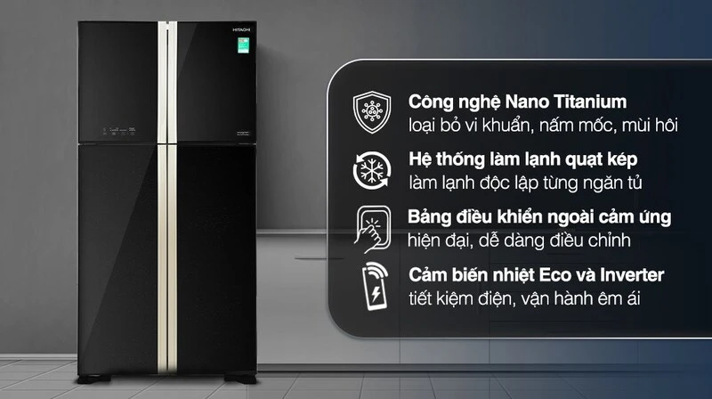 Giá tham khảo tủ lạnh Hitachi Inverter R-FW650PGV8 GBK. Giá tham khảo tủ lạnh Hitachi Inverter R-FW650PGV8 GBK.