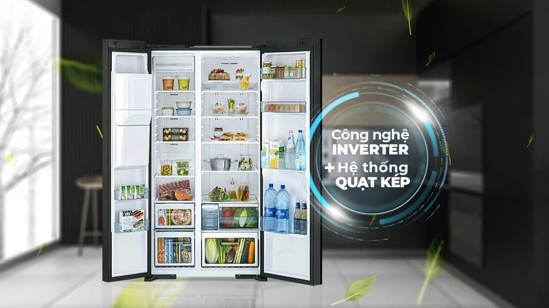 Công nghệ Inverter kết hợp hệ thống quạt kép. Công nghệ Inverter kết hợp hệ thống quạt kép.