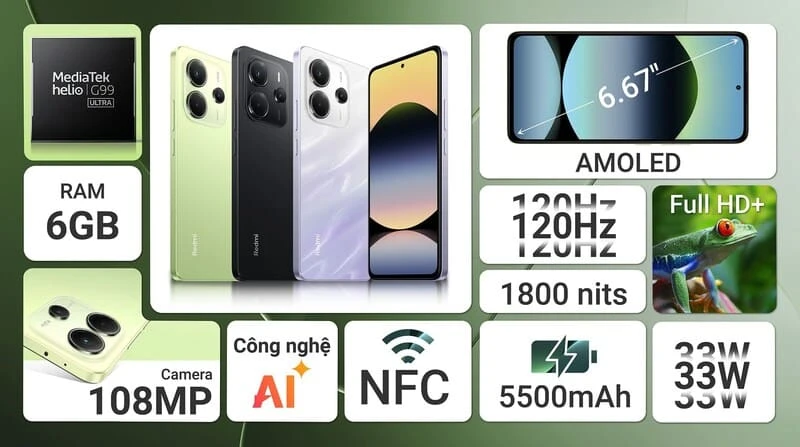 Redmi Note 14 có NFC, hồng ngoại và jack tai nghe không? Redmi Note 14 có NFC, hồng ngoại và jack tai nghe không?