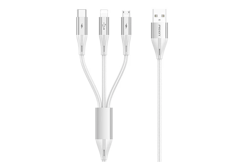Cáp PISEN Fast 3-in-1 (Lightning/USB-C/Micro) USB-A 1.8m. Cáp PISEN Fast 3-in-1 (Lightning/USB-C/Micro) USB-A 1.8m.