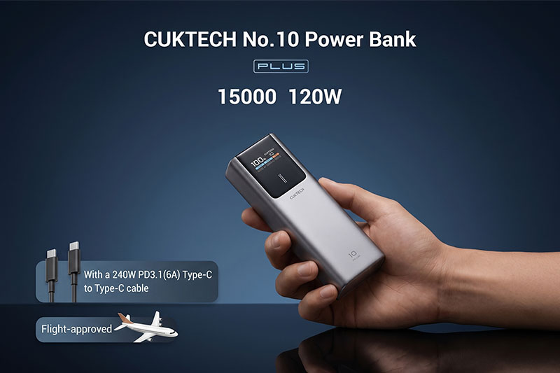 Công suất sạc vào lên đến 100W.