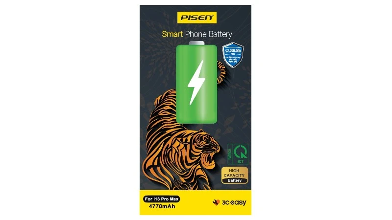 Pin iPhone 13 Pro Max Chính Hãng PISEN dung lượng cao 4770mAh. Pin iPhone 13 Pro Max Chính Hãng PISEN dung lượng cao 4770mAh.
