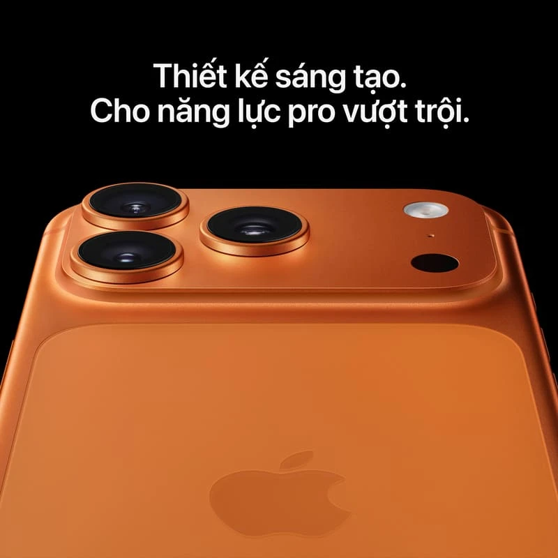 iPhone 17 Pro Max sở hữu thiết kế nhôm nguyên khối bền bỉ cùng khả năng chống nước/bụi chuẩn IP68 iPhone_17_Pro_Max_Cosmic_Orange_PDP_Image_Position_3_Feature_Story__VN-VI