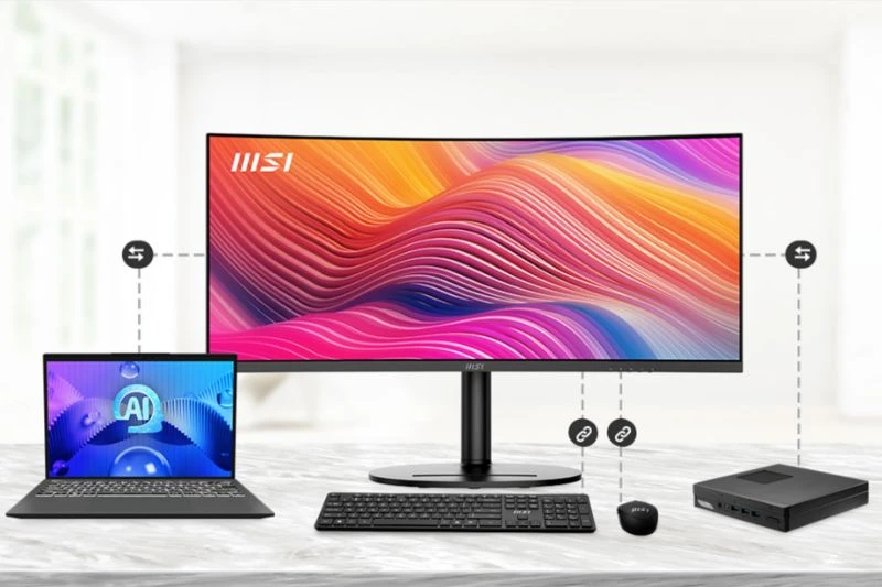 MSI MD342CQP có KVM, PIP và PBP. MSI MD342CQP có KVM, PIP và PBP.