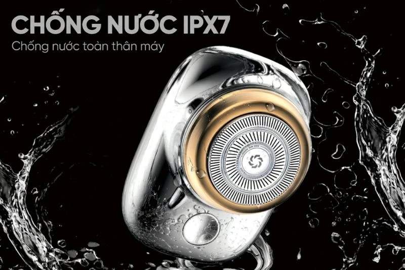 Chuẩn chống nước IPX7 giúp Máy cạo râu EROC Magic Stone KKYS011 linh hoạt hơn khi sử dụng. Chuẩn chống nước IPX7 giúp Máy cạo râu EROC Magic Stone KKYS011 linh hoạt hơn khi sử dụng.