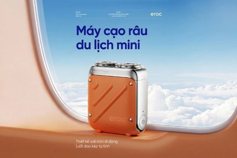 Máy cạo râu EROC Traveller KKXZ021 có thiết kế mini lấy cảm hứng từ vali du lịch. Máy cạo râu EROC Traveller KKXZ021 có thiết kế mini lấy cảm hứng từ vali du lịch.