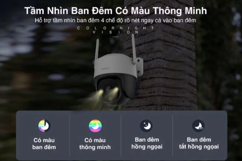 Camera IMOU S31FEP hỗ trợ chế độ ban đêm thông minh với 4 lựa chọn gồm tự động Camera IMOU S31FEP hỗ trợ chế độ ban đêm thông minh với 4 lựa chọn gồm tự động