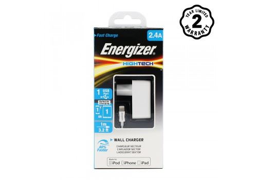 Sạc Energizer 2.4A EU kèm cáp Lightning - ACA1BEUHLI3 - Chính Hãng
