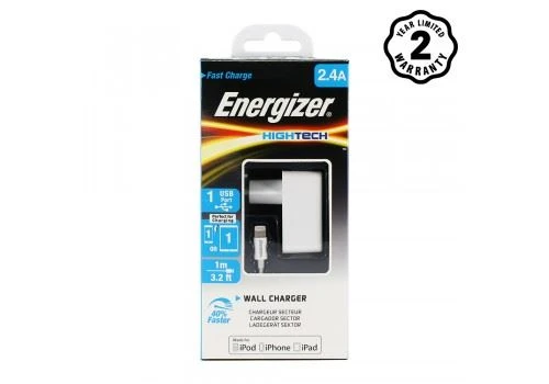 Sạc Energizer 2.4A EU kèm cáp Lightning - ACA1BEUHLI3 - Chính Hãng