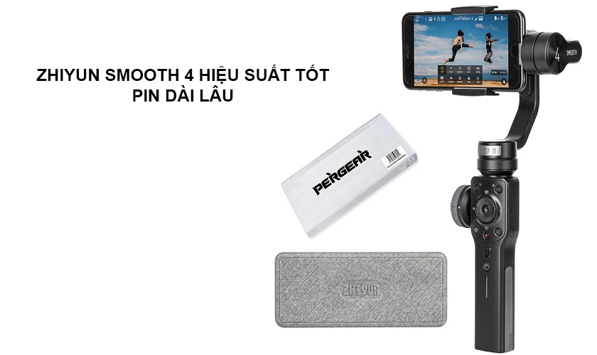 Zhiyun Smooth 4 có hiệu suất tốt, pin hoạt động ổn định liên tục lên đến 12 giờ